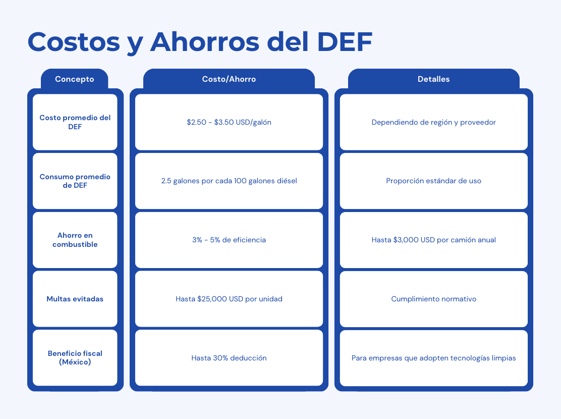 Costos y Ahorros del DEF